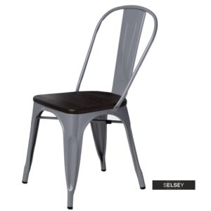 Krzesło Paris Wood szare - sosna szczotkowana