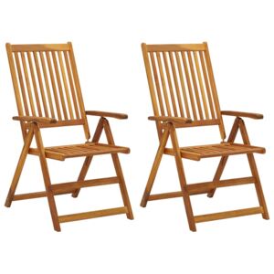 Rozkładane krzesła ogrodowe, 2 szt., lite drewno akacjowe