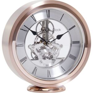 Zegar stołowy Round Skeleton różowe złoto