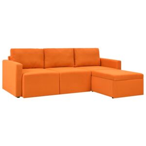 3-osobowa rozkładana kanapa, obicie materiałowe, pomarańczowa