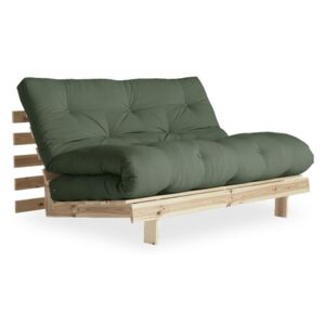 Sofa rozkładana z zielonym pokryciem Karup Roots Raw