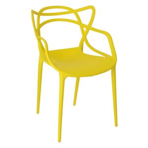 Minimalistyczne krzesło Wilmi - żółte