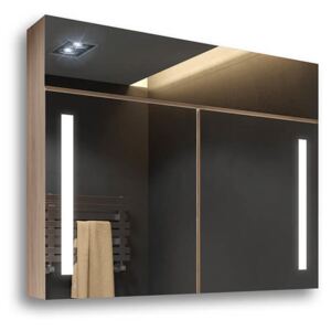 Szafka łazienkowa z lustrem LED Dąb Sonoma Jasny L02
