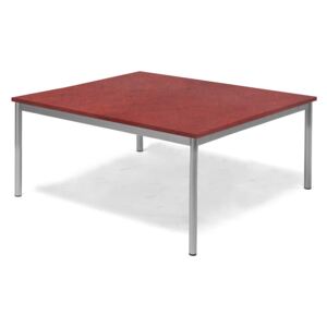 Stół SONITUS, 1200x1200x500 mm, linoleum, czerwony