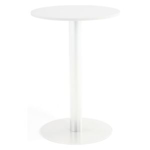 Stół barowy, okrągły, Ø700x1000 mm, biały, biały