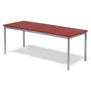 Stół SONITUS, 1600x700x600 mm, linoleum, czerwony