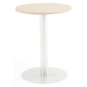 Stół okrągły, Ø700x900 mm, brzoza, biały