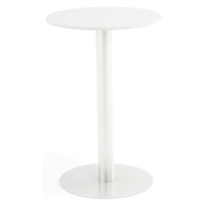 Stół barowy, okrągły, Ø700x1100 mm, biały, biały