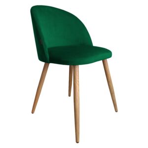 Krzesło CLAUDINE 2 VELVET zielone/dąb ☞ Kupuj w Sprawdzonych i wysoko Ocenianych sklepach