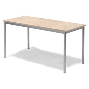 Stół Sonitus, 1400x700x720 mm, rama srebrna, dźwiękochłonne linoleum, beżow