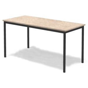 Stół Sonitus, 1400x700x720 mm, rama czarna, dźwiękochłonne linoleum, beżowy