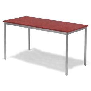 Stół Sonitus, 1400x700x720 mm, rama srebrna, dźwiękochłonne linoleum, czerw