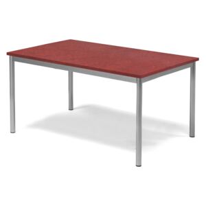 Stół SONITUS, 1200x800x600 mm, linoleum, czerwony
