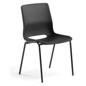 Krzesło szkolne ANA, wys. 450 mm, czarne siedzisko, czarna rama
