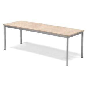 Stół SONITUS, 1800x700x600 mm, linoleum, beżowy