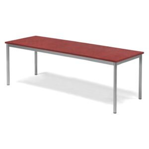 Stół SONITUS, 1800x700x600 mm, linoleum, czerwony