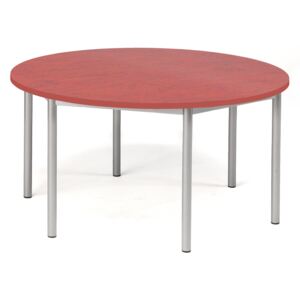 Stół SONITUS, okrągły, Ø1200x600 mm, linoleum, czerwony