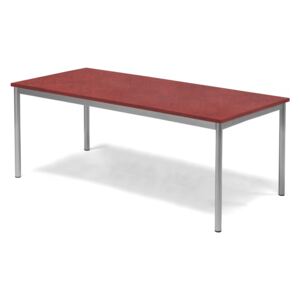 Stół SONITUS, 1600x800x600 mm, linoleum, czerwony