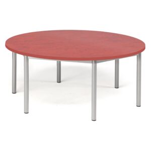 Stół SONITUS, okrągły, Ø1200x500 mm, linoleum, czerwony