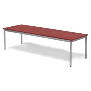 Stół SONITUS, 1800x700x500 mm, linoleum, czerwony