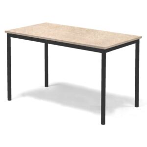 Stół Sonitus, 1200x700x720 mm, rama czarna, dźwiękochłonne linoleum, beżowy