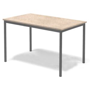 Stół Sonitus, 1200x800x720 mm, rama czarna, dźwiękochłonne linoleum, beżowy