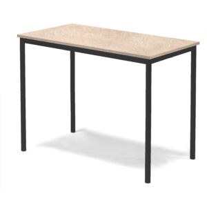Stół Sonitus, 1200x700x900 mm, rama czarna, dźwiękochłonne linoleum, beżowy