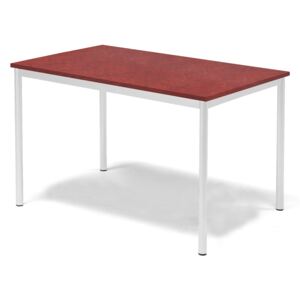 Stół SONITUS, 1200x800x720 mm, linoleum czerwony, biały