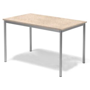 Stół Sonitus, 1200x800x720 mm, rama srebrna, dźwiękochłonne linoleum, beżow