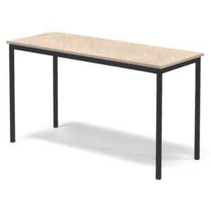 Stół Sonitus, 1400x600x800 mm, rama czarna, dźwiękochłonne linoleum, beżowy