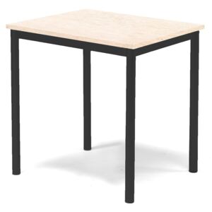 Stół Sonitus, 700x600x720 mm, rama czarna, dźwiękochłonne linoleum, beżowy