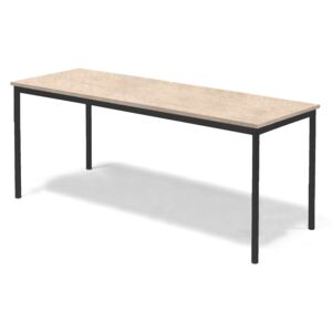 Stół Sonitus, 1800x700x720 mm, rama czarna, dźwiękochłonne linoleum, beżowy