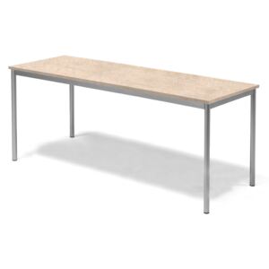Stół Sonitus, 1800x700x720 mm, rama srebrna, dźwiękochłonne linoleum, beżow