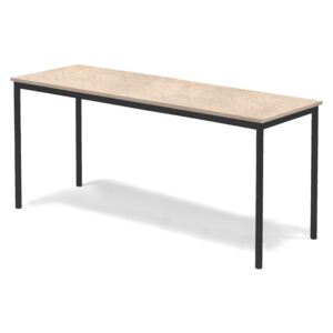Stół Sonitus, 1800x700x800 mm, rama czarna, dźwiękochłonne linoleum, beżowy