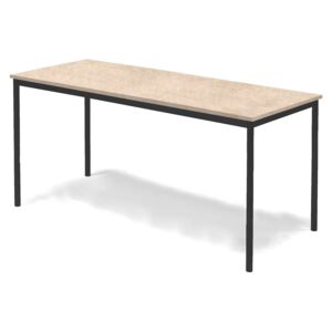 Stół Sonitus, 1800x800x800 mm, rama czarna, dźwiękochłonne linoleum, beżowy