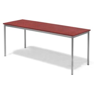 Stół Sonitus, 1800x700x720 mm, rama srebrna, dźwiękochłonne linoleum, czerw