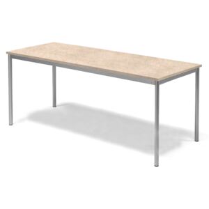 Stół Sonitus, 1800x800x720 mm, rama srebrna, dźwiękochłonne linoleum, beżow