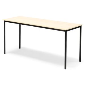 Stół Borås, 1800x700x900 mm, rama czarna, dźwiękochłonny HPL, brzoza