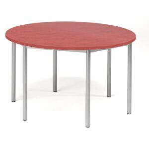 Stół PAX, Ø1200x720 mm, linoleum, czerwony
