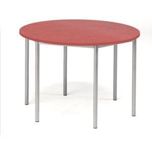 Stół SONITUS, Ø1200x800 mm, linoleum, czerwony