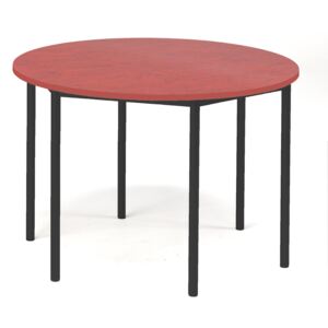 Stół SONITUS, okrągły, Ø1200x800 mm, linoleum, czerwony