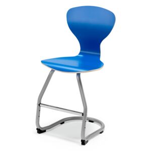 Krzesło uczniowskie Plugga, wysokość: 450 mm, srebrny, niebieski