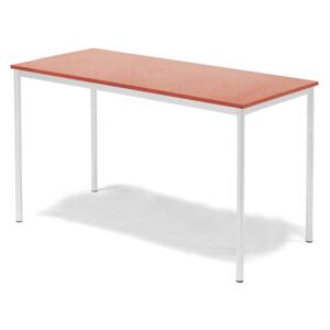 Stół SONITUS, 1600x800x900 mm, linoleum czerwony, biały