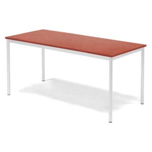 Stół SONITUS, 1600x800x720 mm, linoleum czerwony, biały
