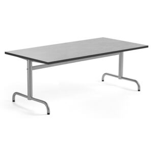 Stół PLURAL, 1600x800x600 mm, blat linoleum, szary, srebrny