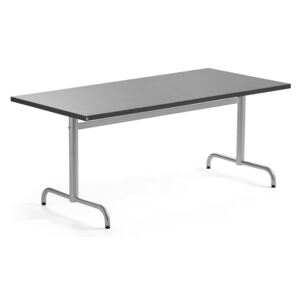 Stół PLURAL, 1600x800x720 mm, blat linoleum, ciemnoszary, srebrny