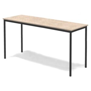 Stół Sonitus, 1800x700x900 mm, rama czarna, dźwiękochłonne linoleum, beżowy