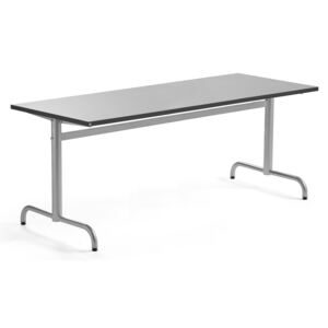 Stół PLURAL, 1800x700x720 mm, blat linoleum, szary, srebrny