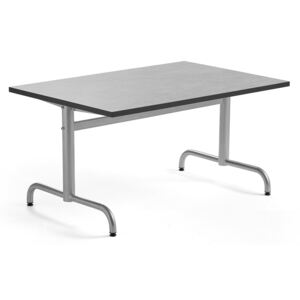Stół PLURAL, 1200x800x600 mm, blat linoleum, szary, srebrny