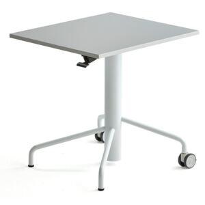 Stół ARISE, z regulacją wysokości, 600x700 mm, rama biały, laminat szary